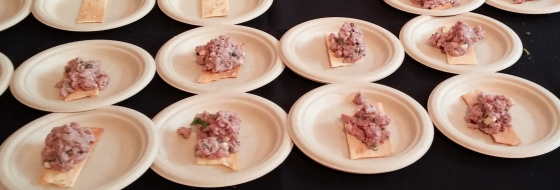 Granville Moores Steak and cheese tartar with hooks blue cheese Black truffles and caramelized shallots