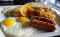 Your choice of eggs served with bacon or sausage, home fries and a choice of toast